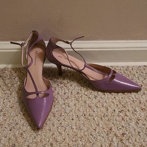 Light purple t-strap kitten heel pumps Size 10